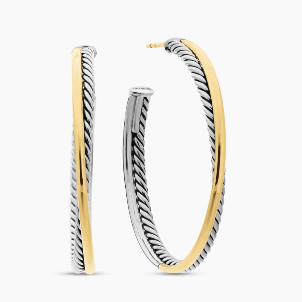 David Yurman Crossover Hoop Earrings. Excellent condition.